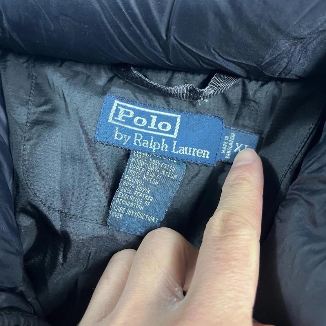 00s 폴로 랄프로렌 클래식 다운 패딩 자켓 블랙 상품이미지3