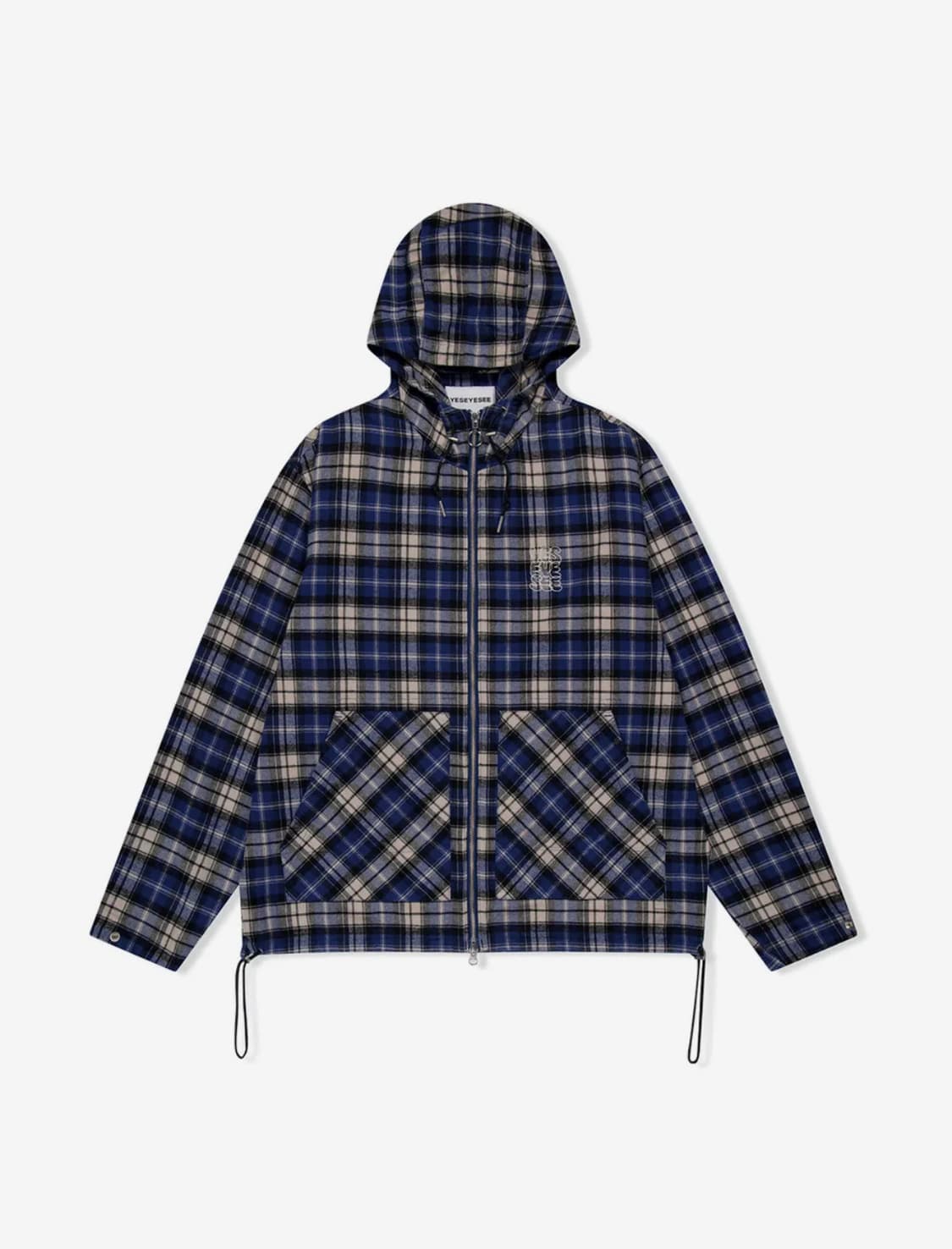예스아이씨 체크 자켓 블루 XL 상품이미지1