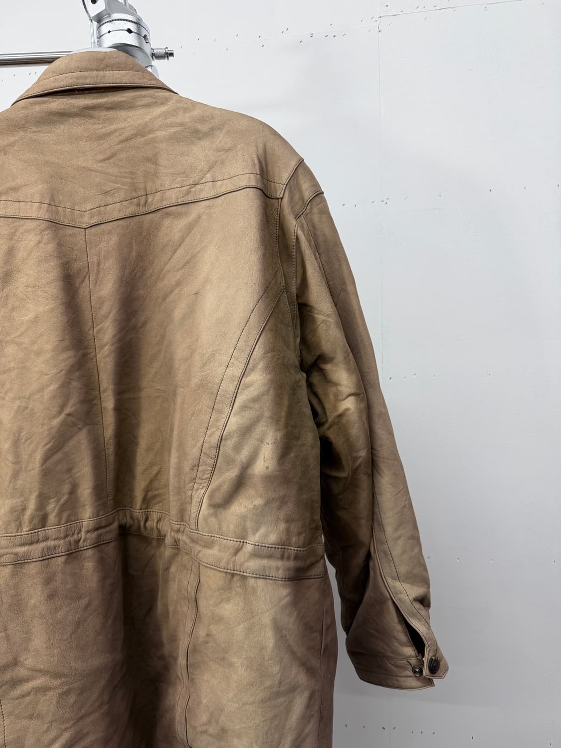 90s Mirage hard-faded leather car coat 상품이미지4