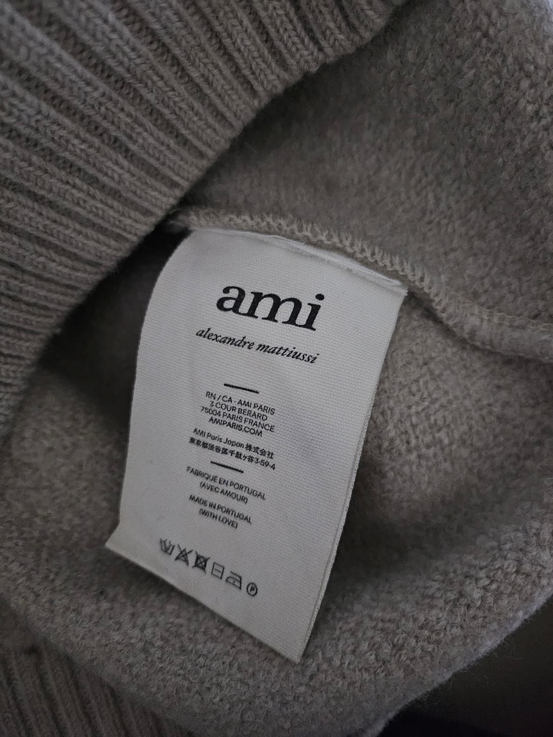 [중고] 아미 인타르시아 빅 하트 로고 스웨터 니트 티셔츠 L 상품이미지3
