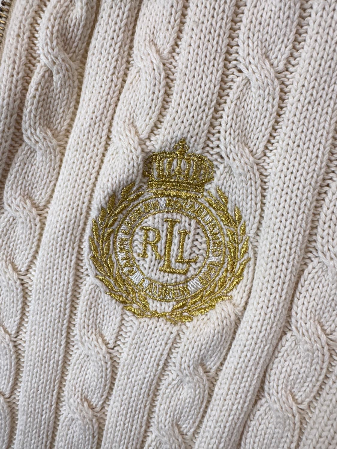 폴로랄프로렌 아이보리 케이블 니트 집업 상품이미지5