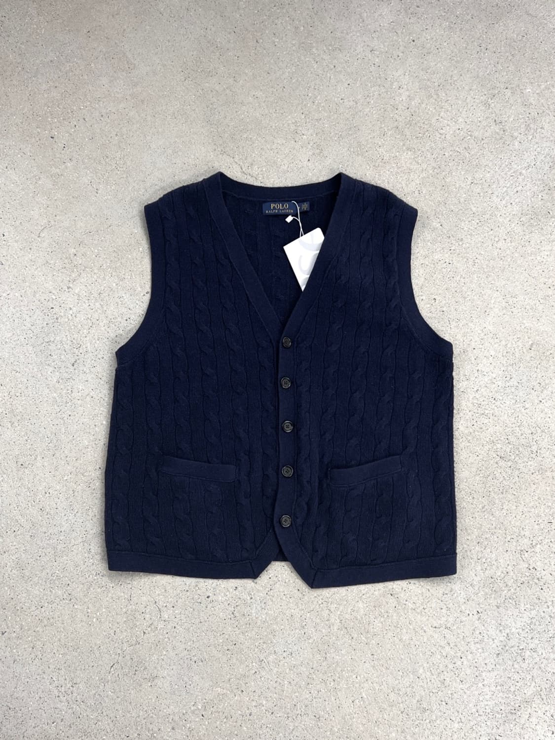 폴로 랄프로렌 울 캐시미어 케이블 니트 베스트 상품이미지1