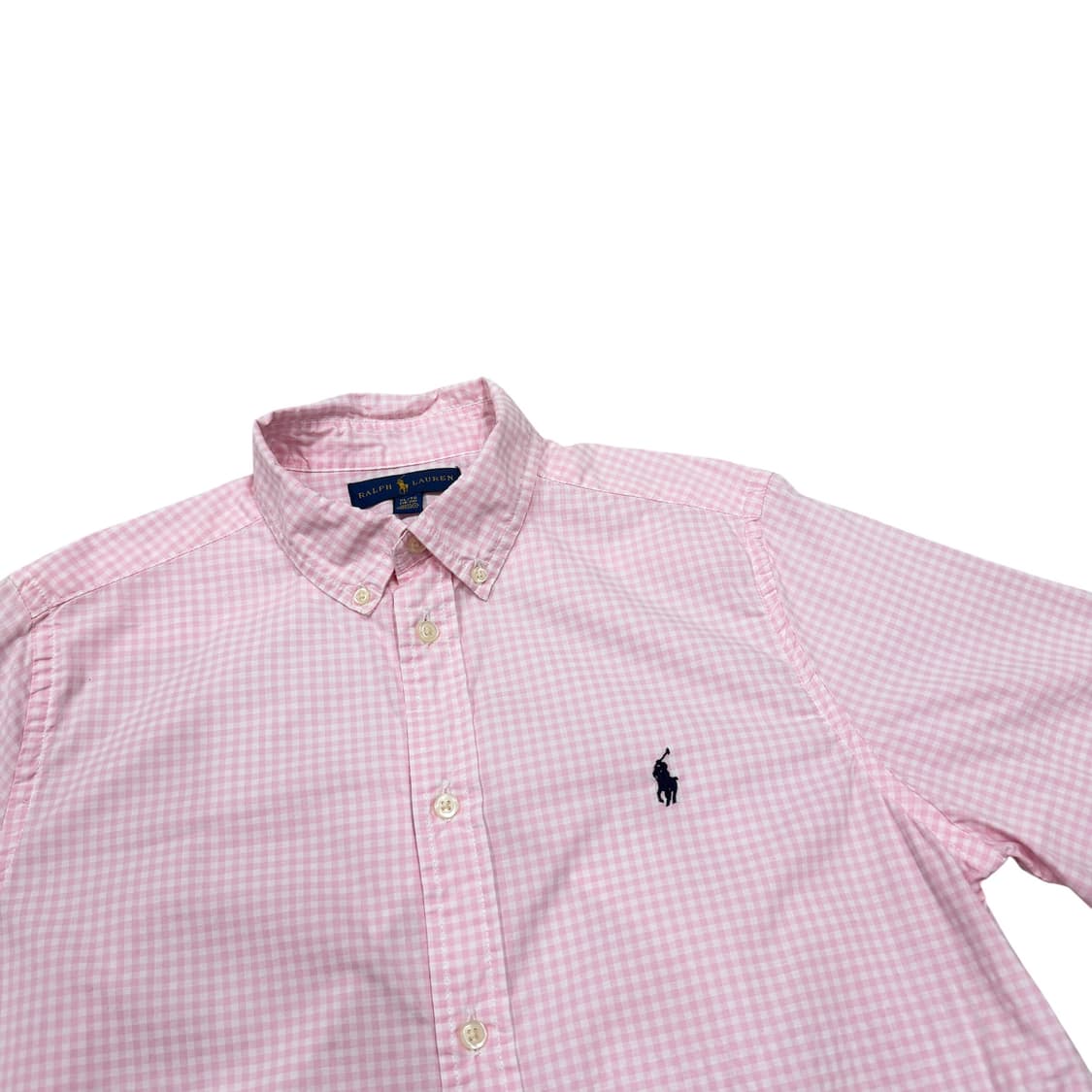 폴로 랄프로렌 핑크 체크 반팔 셔츠 남방 XL 상품이미지2