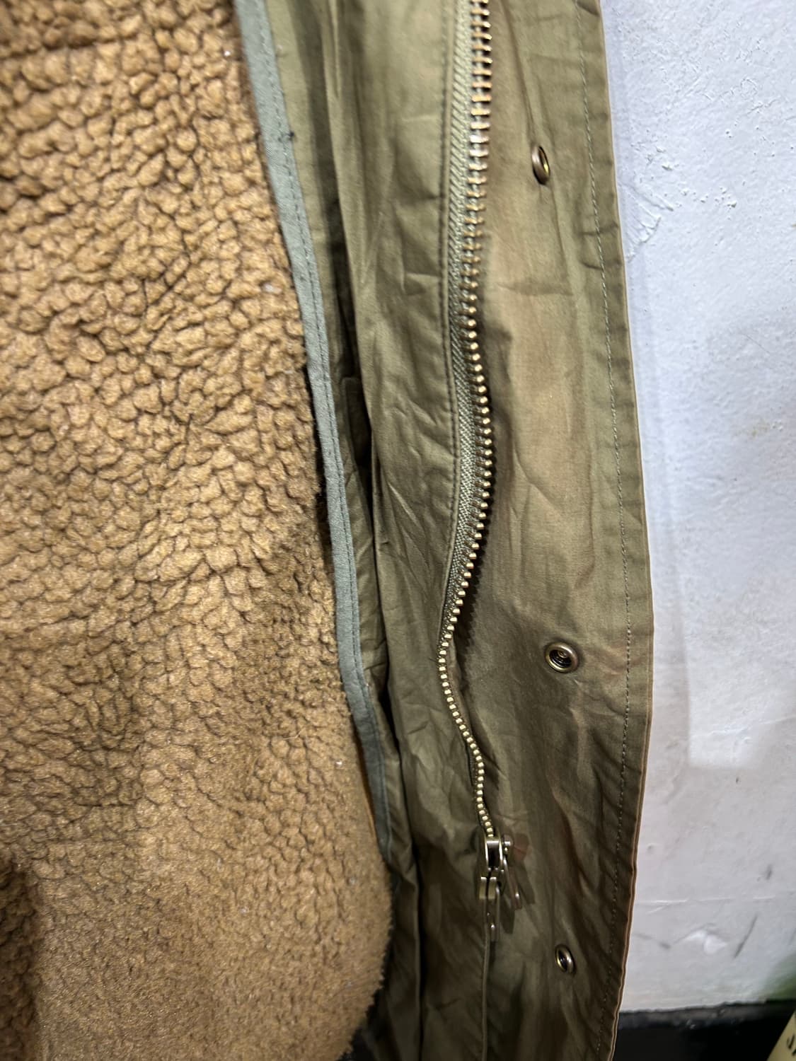 일본빈티지 카키 울프죠 퍼 후드 개파카 야상 밀리터리 갸루 M 상품이미지7