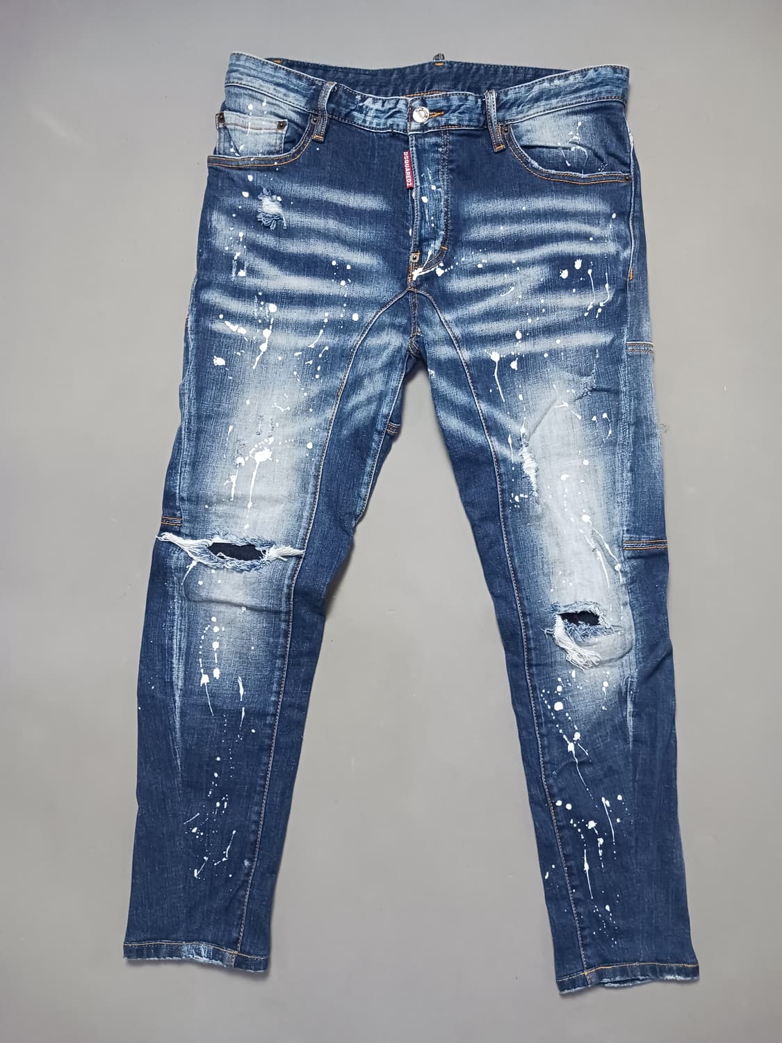 [50] 디스퀘어드2 화이트 스플래터 타이디바이커진 청바지 34 35 상품이미지1