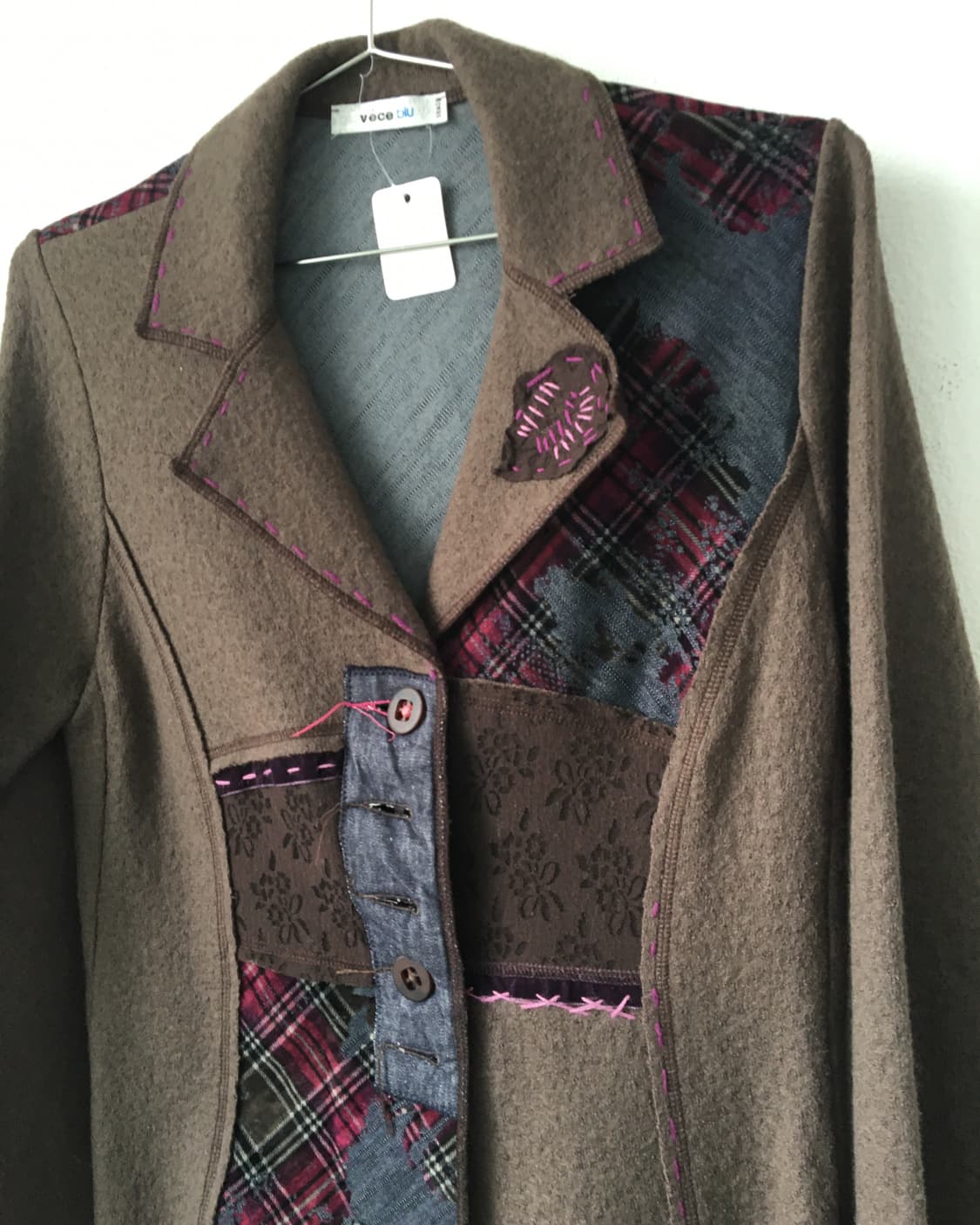 Patch work point woolen jacket 상품이미지4