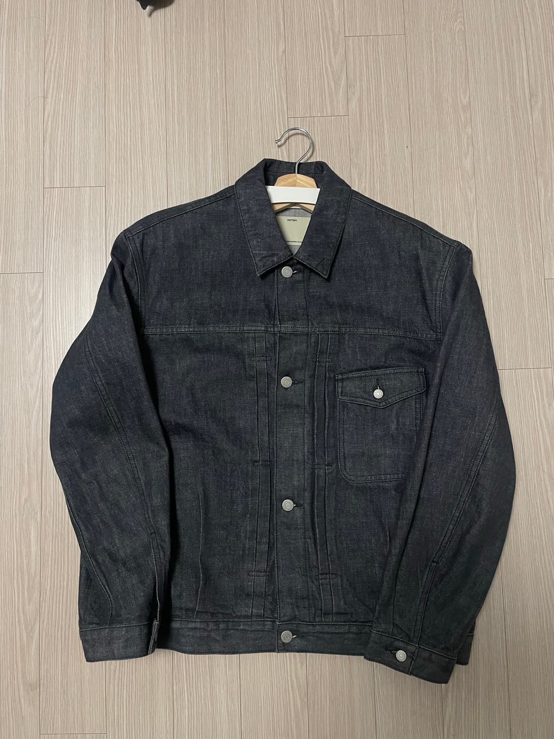 [2szie] 포터리 오가닉 코튼 데님 트러커 자켓 타입 1 차콜 상품이미지3