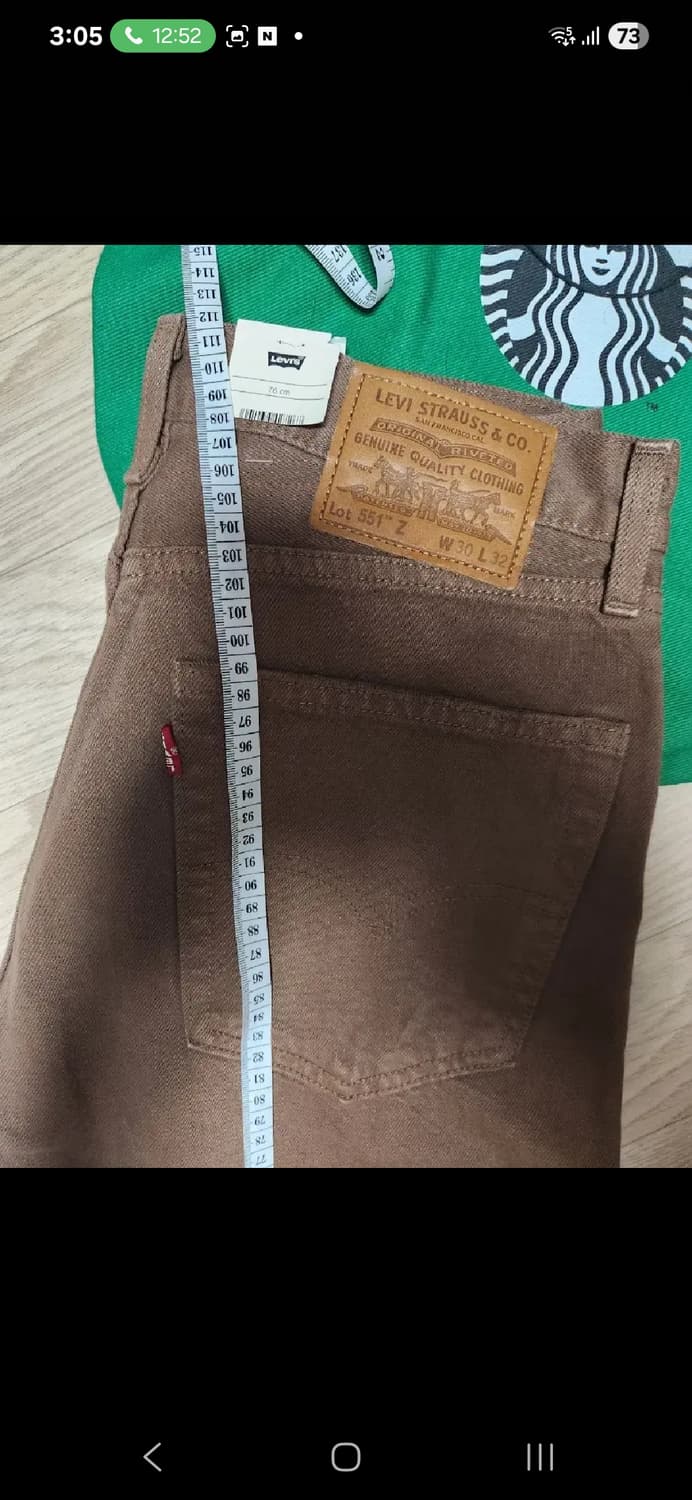 (새상품)LEVIS 551z 브라운 진 밑단 컷 오프 상품이미지9