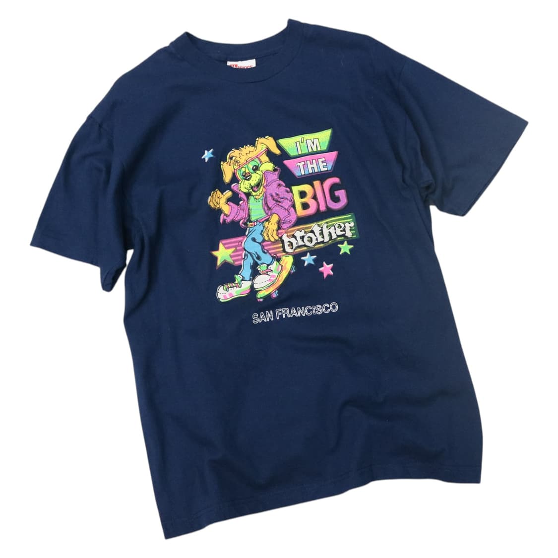 헤인즈 90s 빈티지 샌프란시스코 캐릭터 네이비 반팔티셔츠 (XL) 상품이미지1