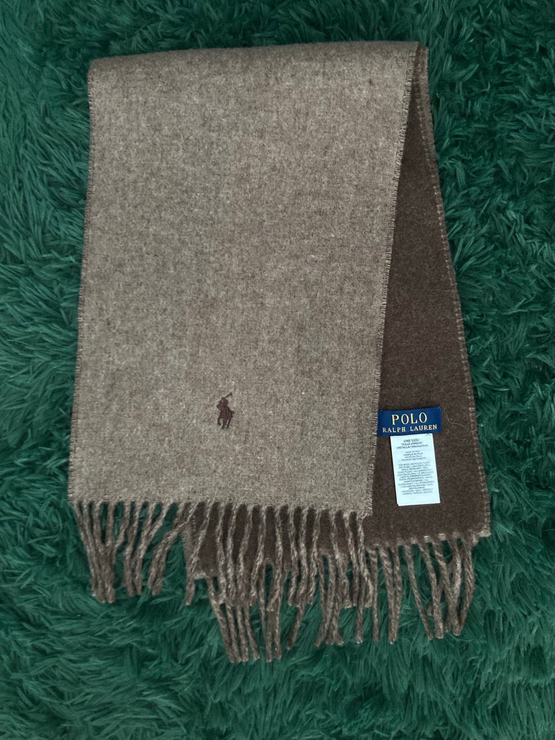 폴로 랄프로렌 머플러 브라운 투톤 상품이미지1