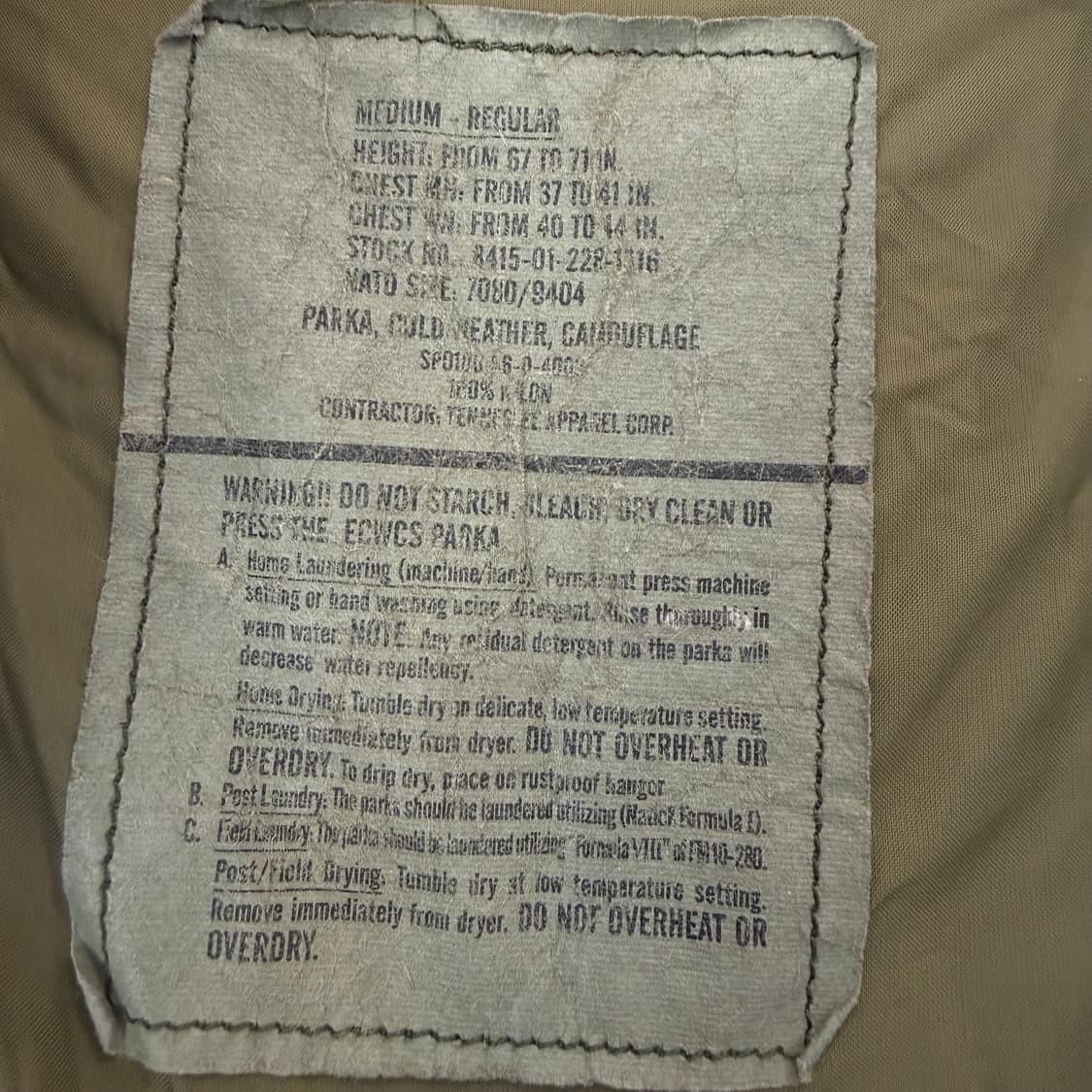 미군 ECWCS 우드랜드 고어텍스 파카 상품이미지4