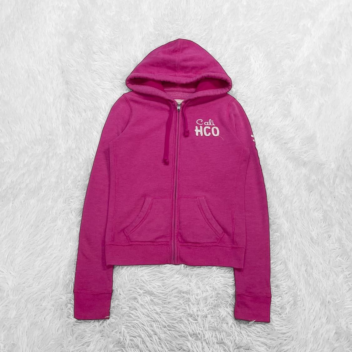 홀리스터 스펠 로고 후드집업 핑크 상품이미지2