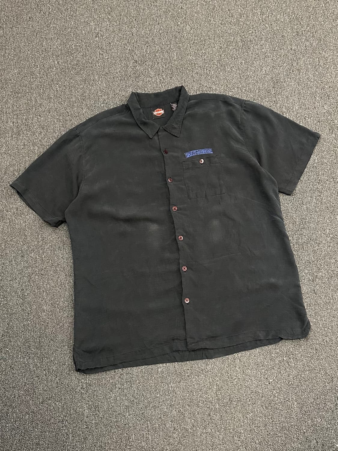 2XL)할리데이비슨 빈티지 자수 블랙 반팔셔츠 상품이미지2