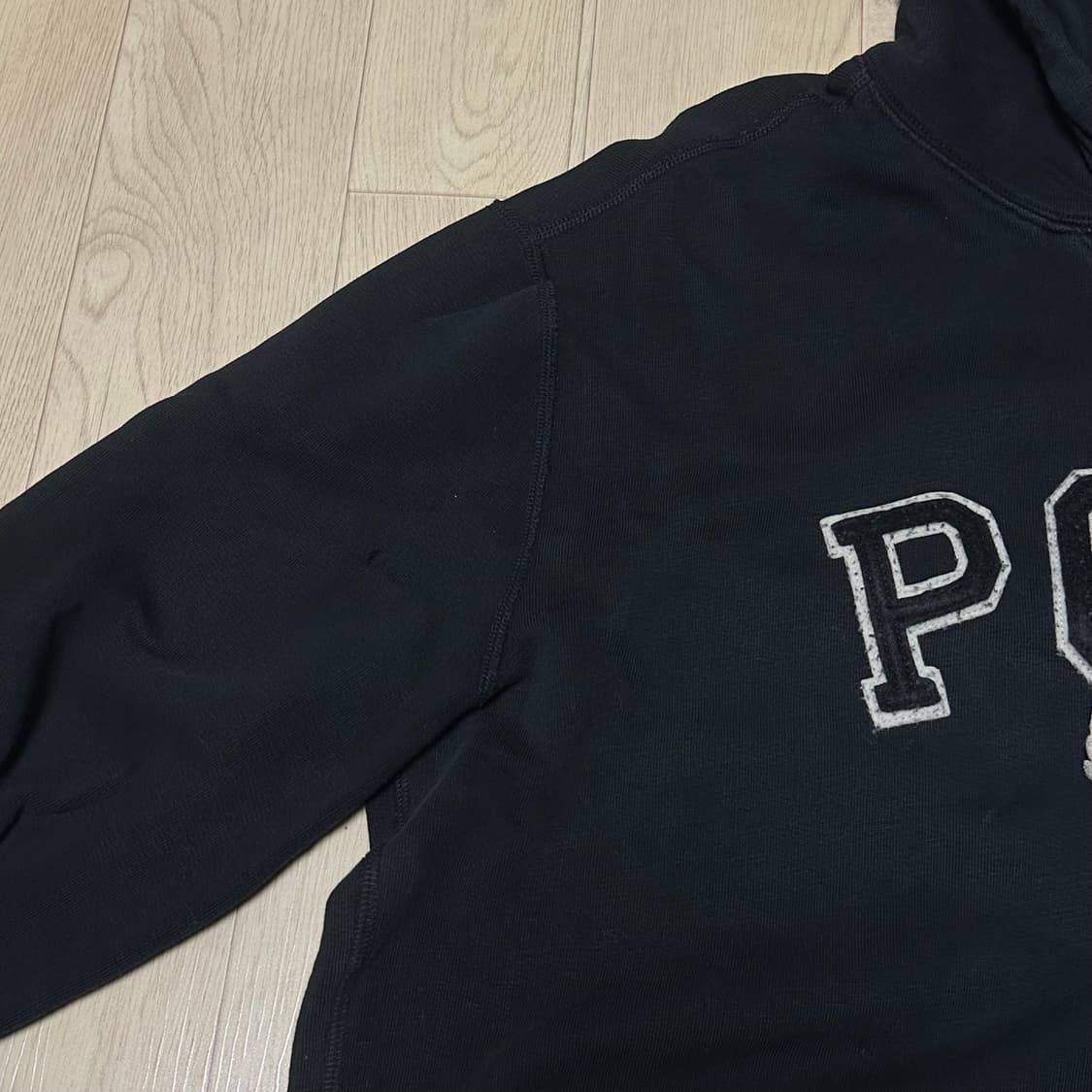 폴로 블랙 스펠아웃 빅로고 후드티 상품이미지4