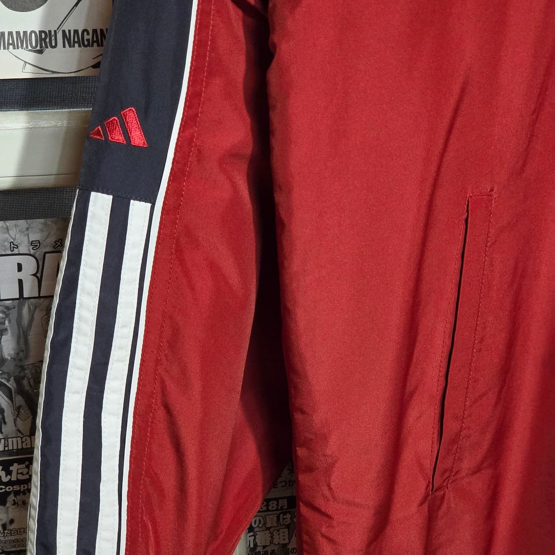 아디다스 90S 빅로고 바람막이 누빔 점퍼 상품이미지4