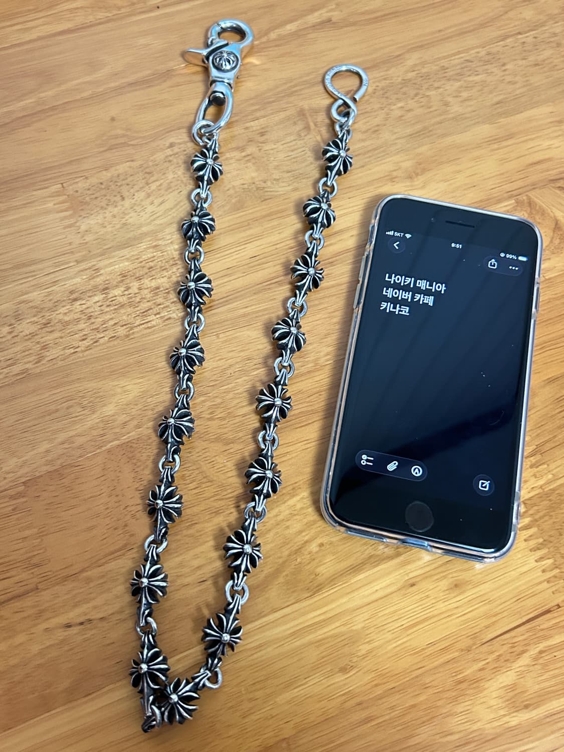 크롬하츠 컷아웃 크로스 월렛체인  상품이미지1