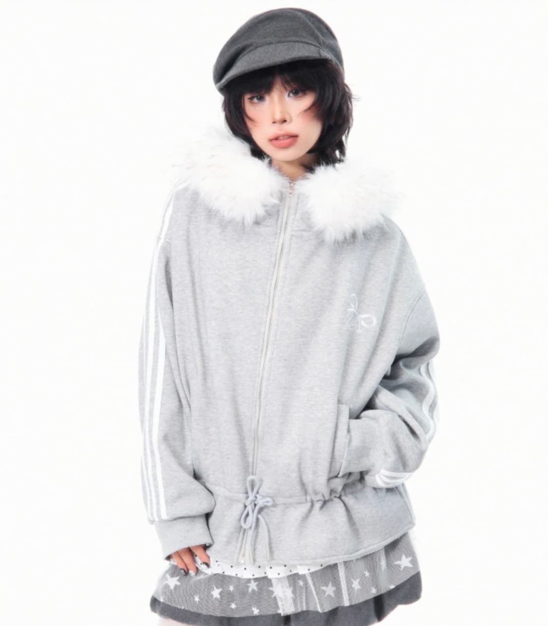 아사키 프레자키 퍼 후드 집업 상품이미지2