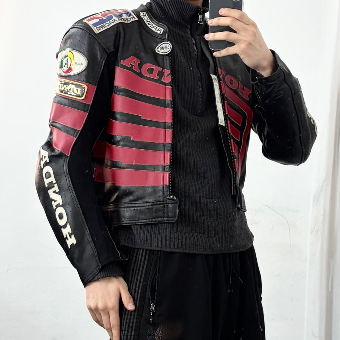 혼다 소가죽 레이싱 자켓 상품이미지4