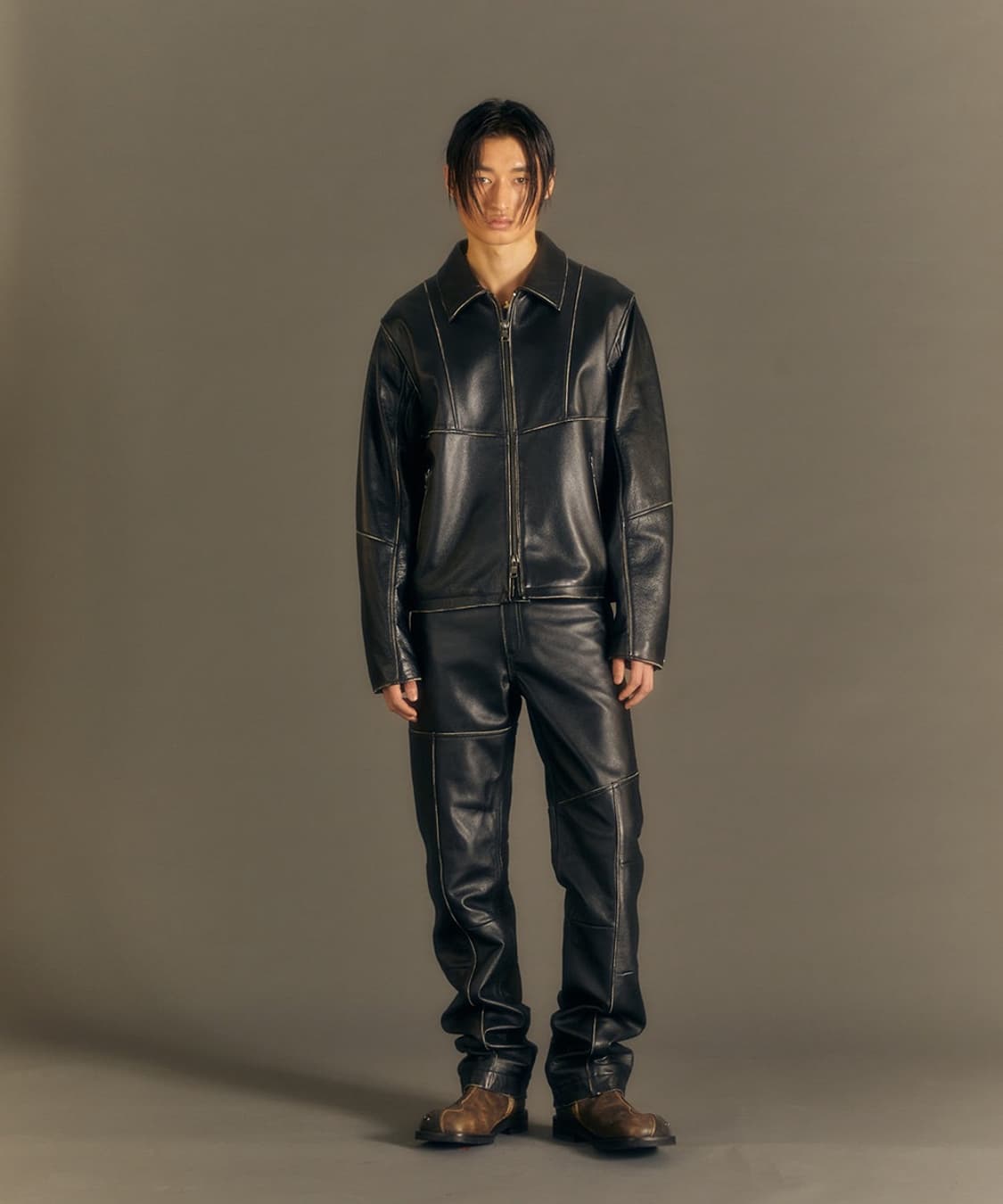 앤더슨벨 UNISEX DRESZEN LEATHER ZIP-UP 상품이미지1