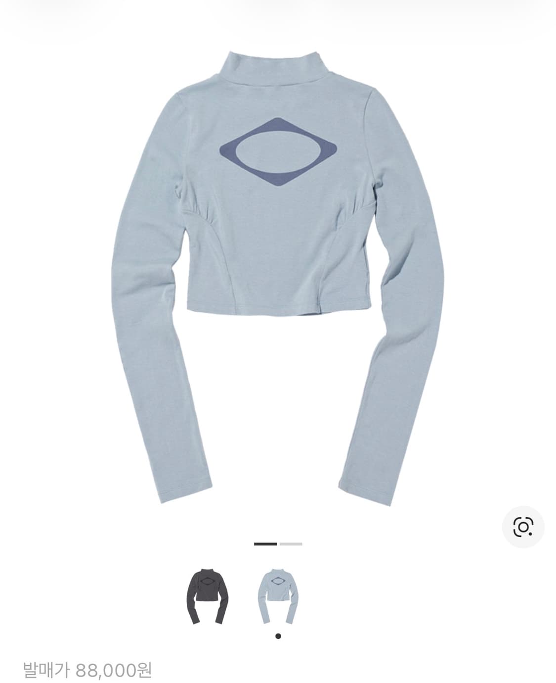 미스치프 피티드 목 넥 롱 슬리브 탑 그레이쉬 블루 상품이미지1