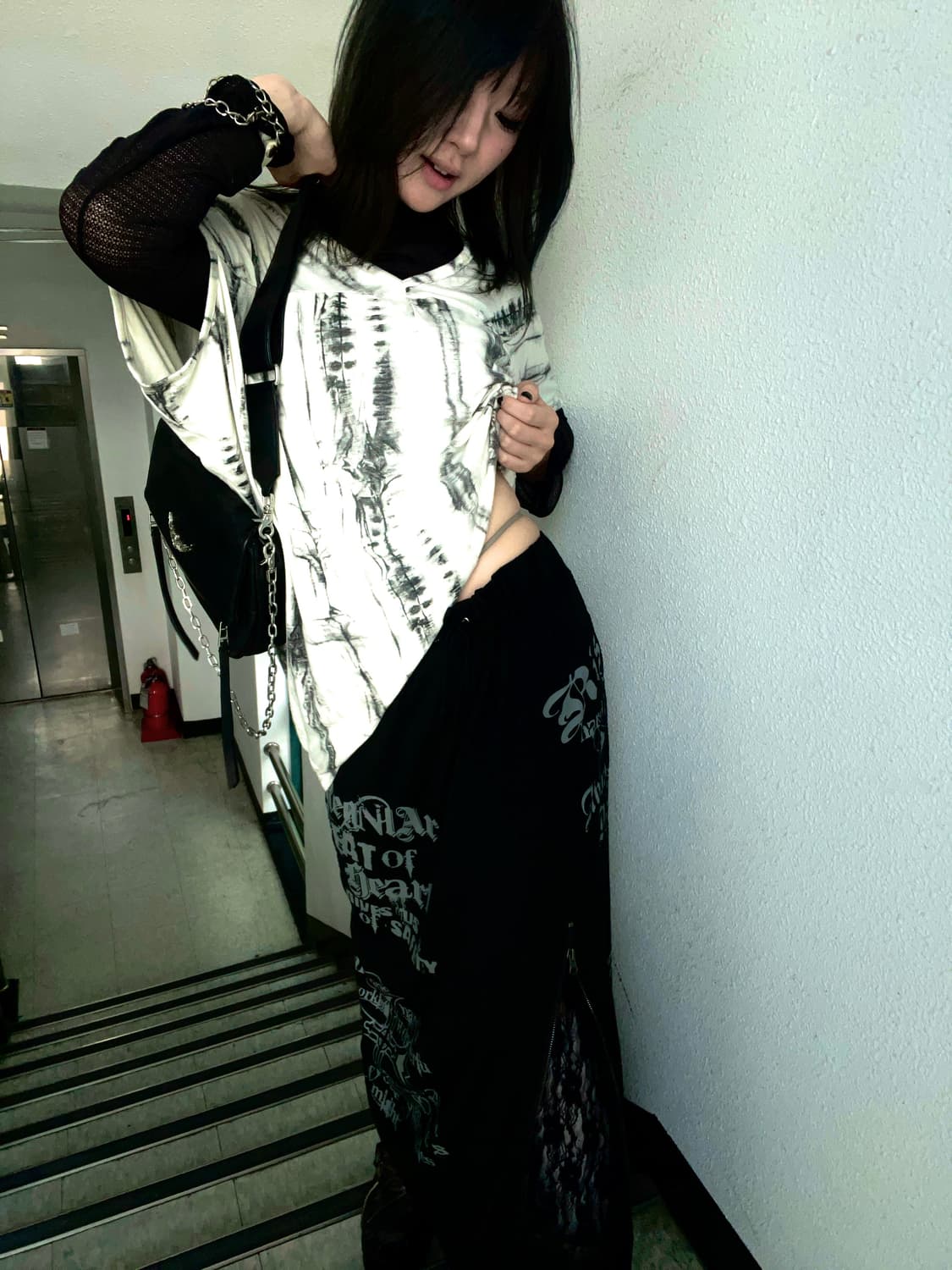 thorn shape tie-dyed t-shirt 상품이미지1