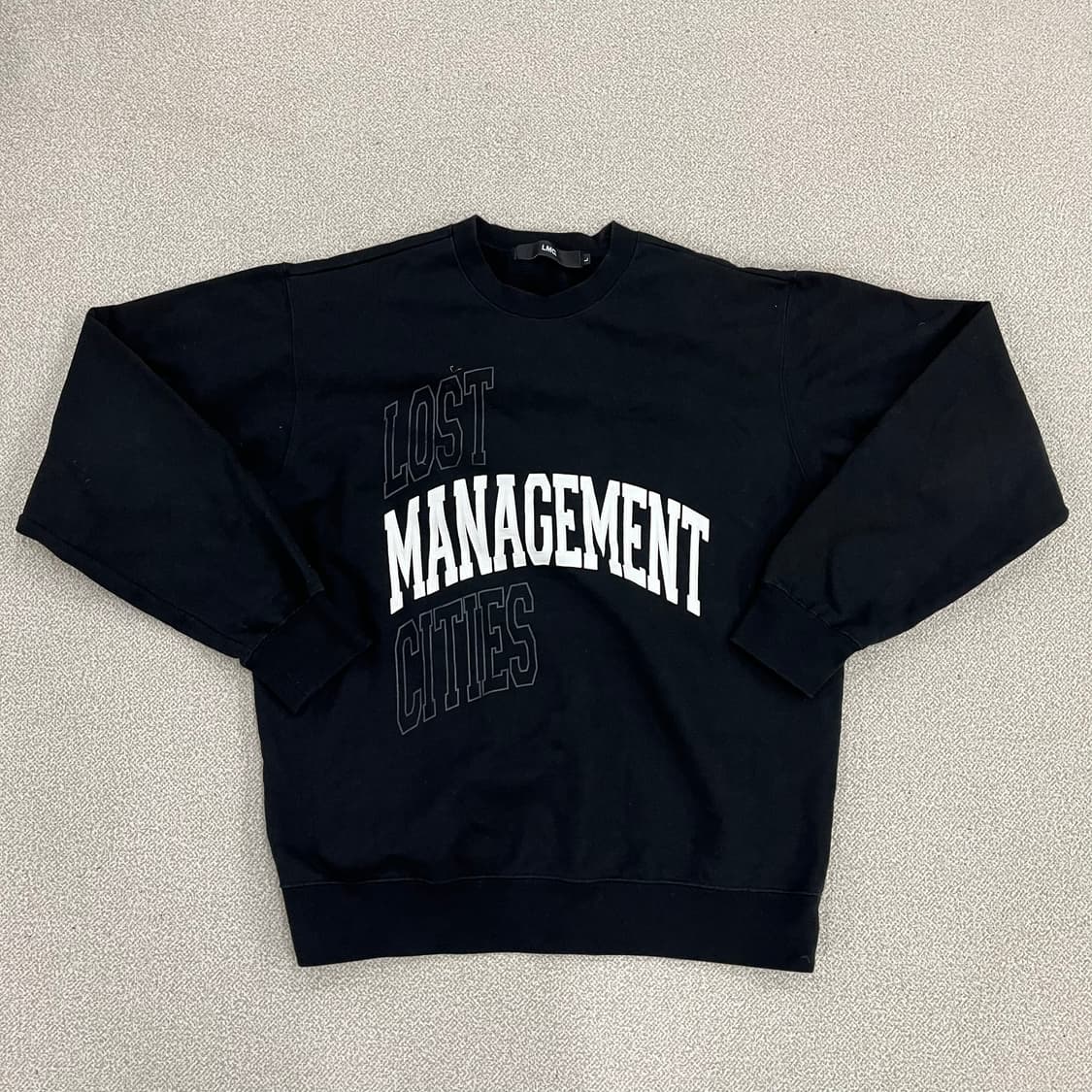 L LMC 엘엠씨 기모 블랙 맨투맨 0202M1 상품이미지1