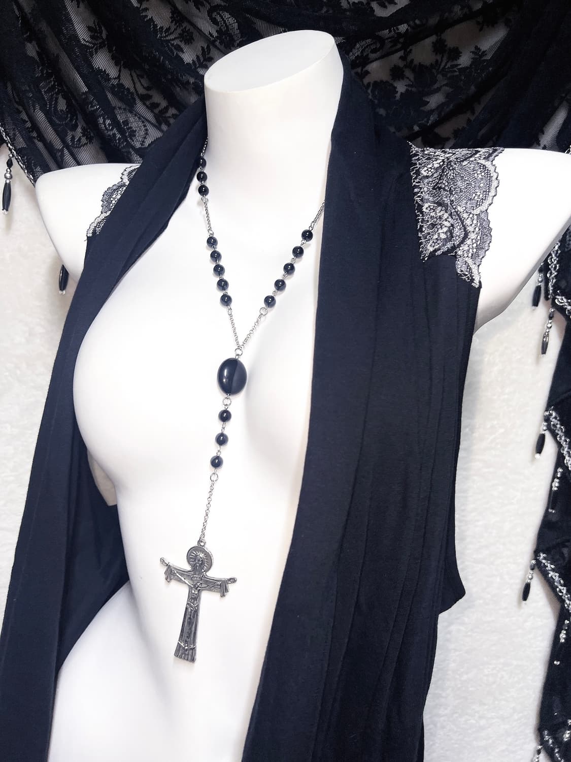 다크페어리 오리엔탈 로맨틱고딕 고스펑크 레이스 로브 핀터 레이어드 베스트 상품이미지2