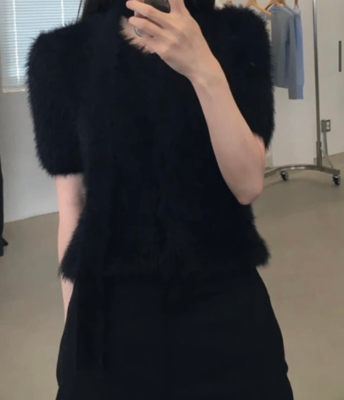 GBH 블랙 밍크퍼 가디건 상품이미지5