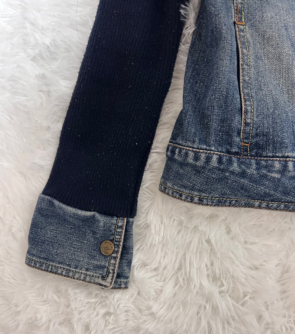 DKNY y2k denim knit zip-up 상품이미지4