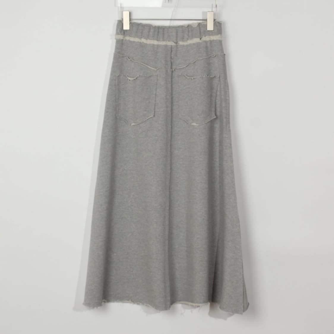 뉴뉴 텍스처서울 트레이닝 플레어 롱스커트 : 그레이 상품이미지7