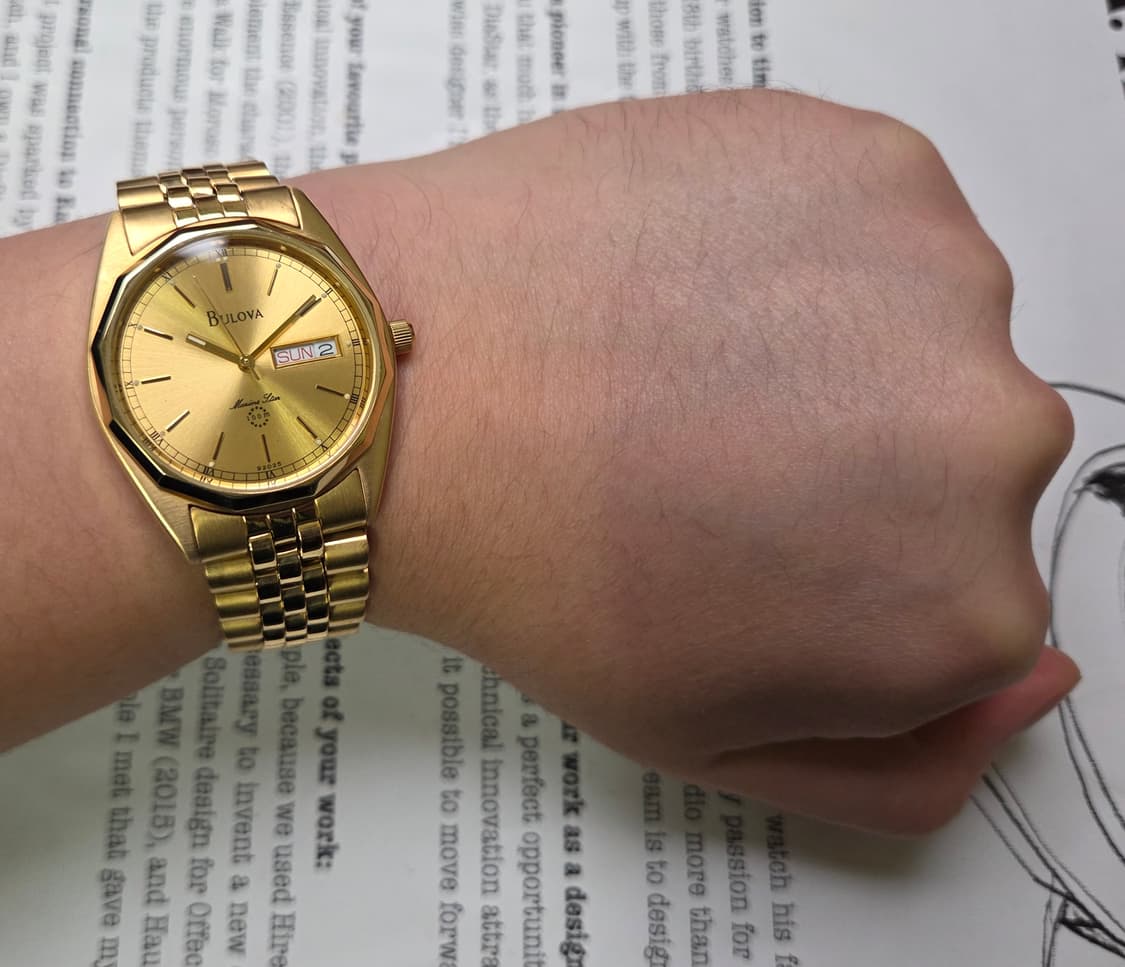 빈티지 부로바 마린스타 올금장 데이데이트 각베젤 쿼츠 쥬빌리줄 ver.
 상품이미지9