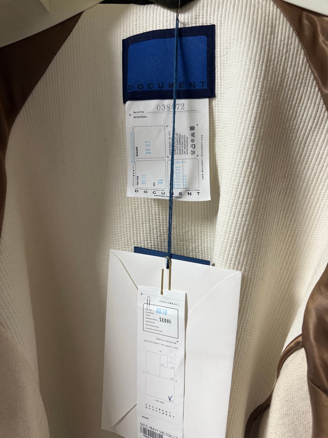 도큐먼트 울멜톤 카키 코트 XL 새상품 상품이미지4