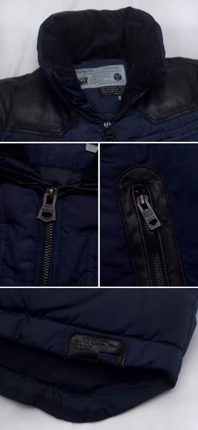 디젤 (Diesel) 레더 요크 트랜스폼 다운 패딩조끼 자켓 (100) 상품이미지9