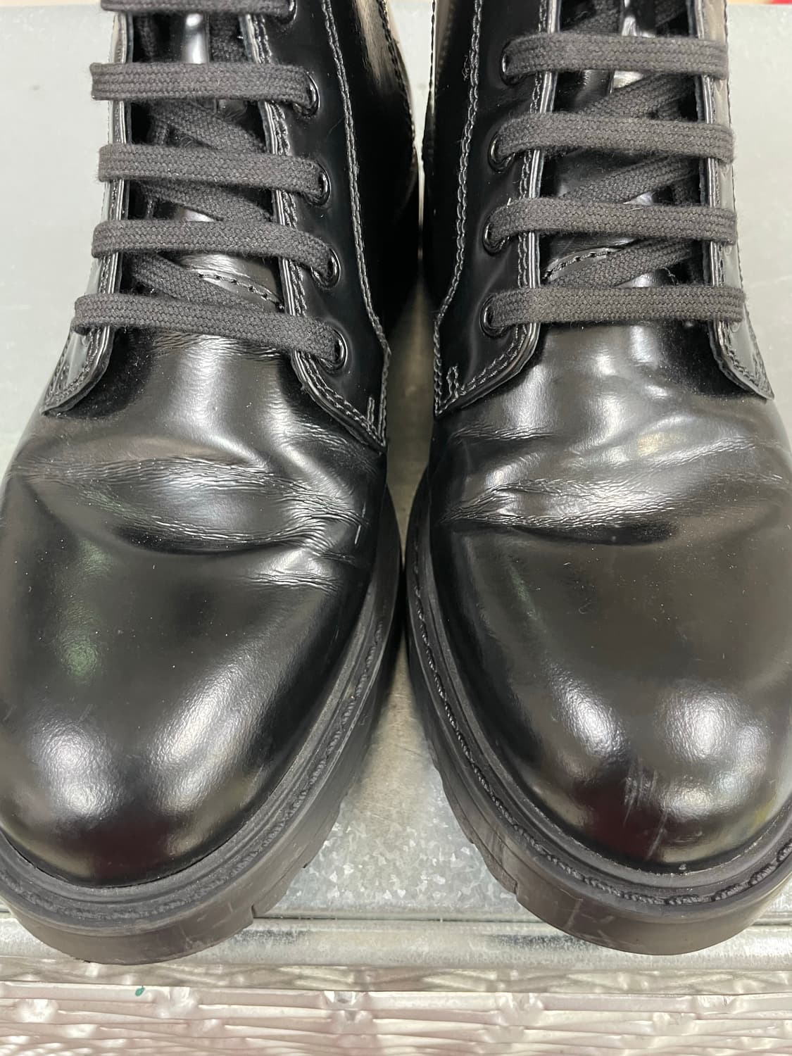 프라다 블랙 레더 컴뱃 부츠 37.5 상품이미지7