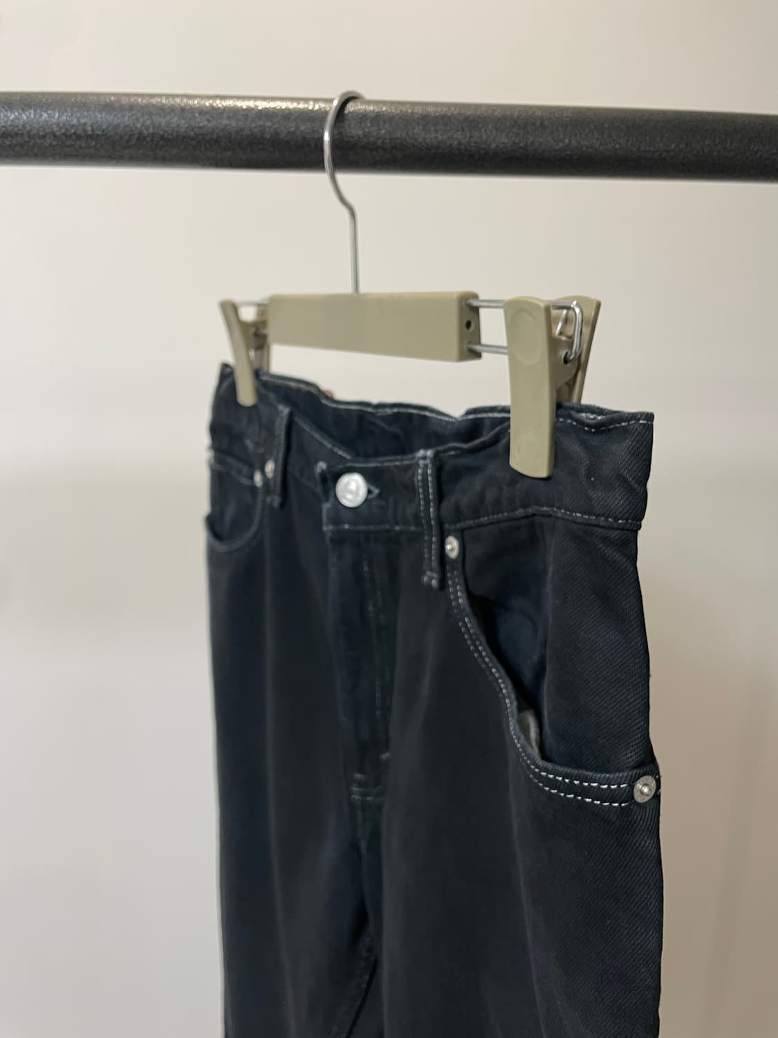 (M) 90s USA 리바이스550 테이퍼드핏 블랙진 데님팬츠 상품이미지3