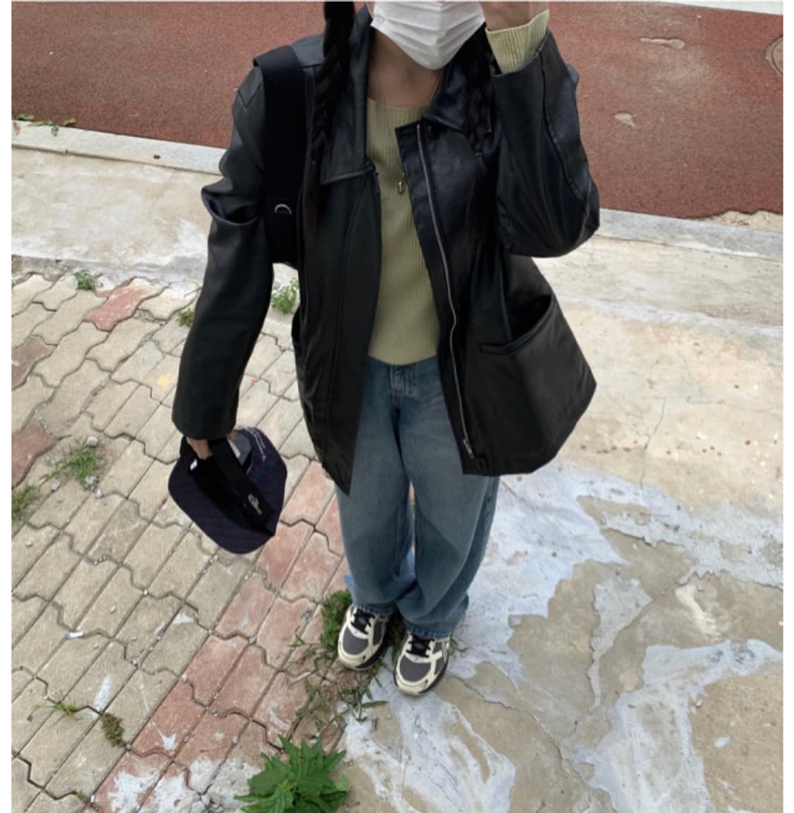 블랙레더 자켓 상품이미지5