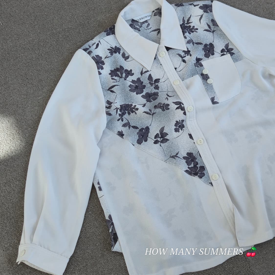 플라워 패턴 긴팔 블라우스 상품이미지4