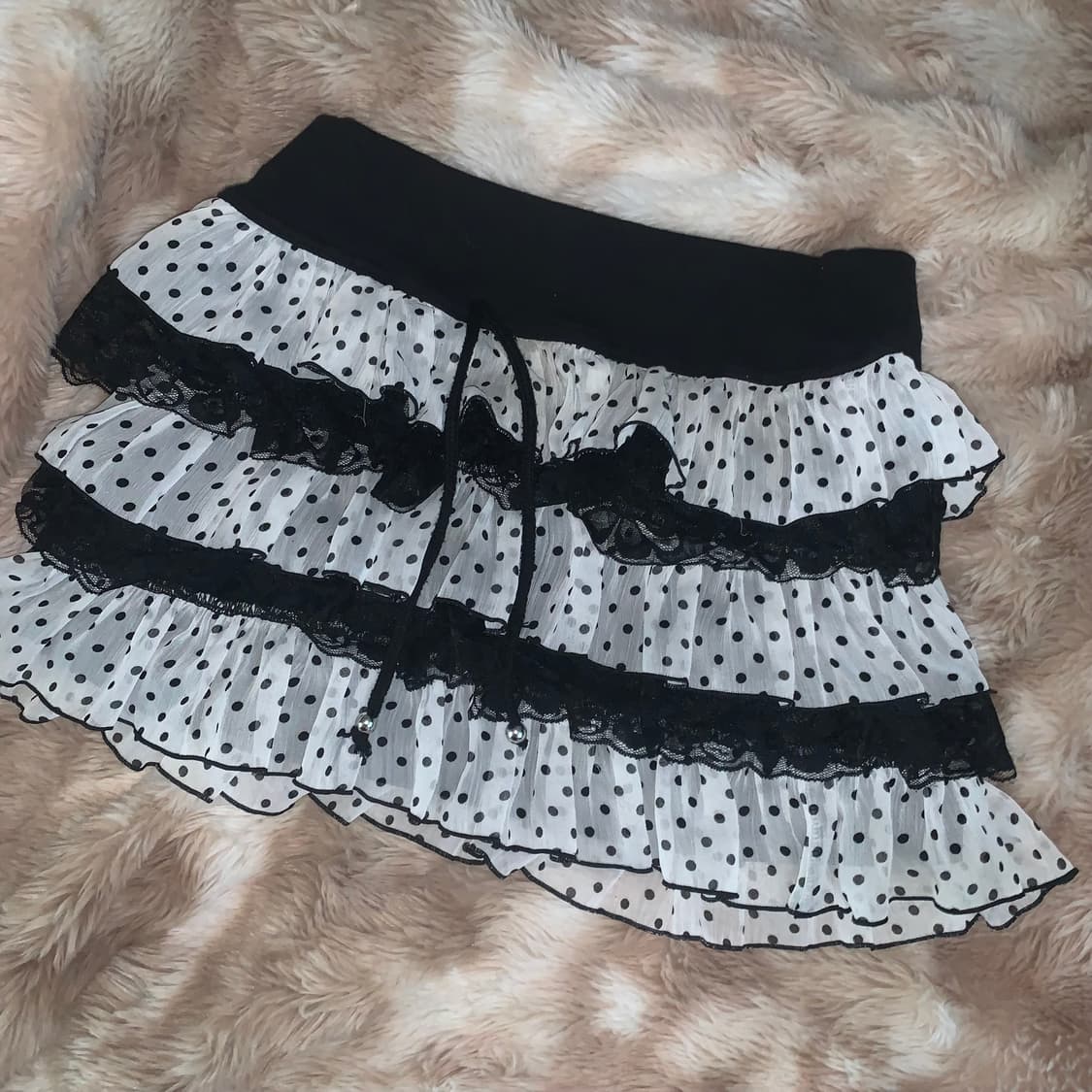 갸루 y2k 지뢰계 도트 치마 상품이미지2