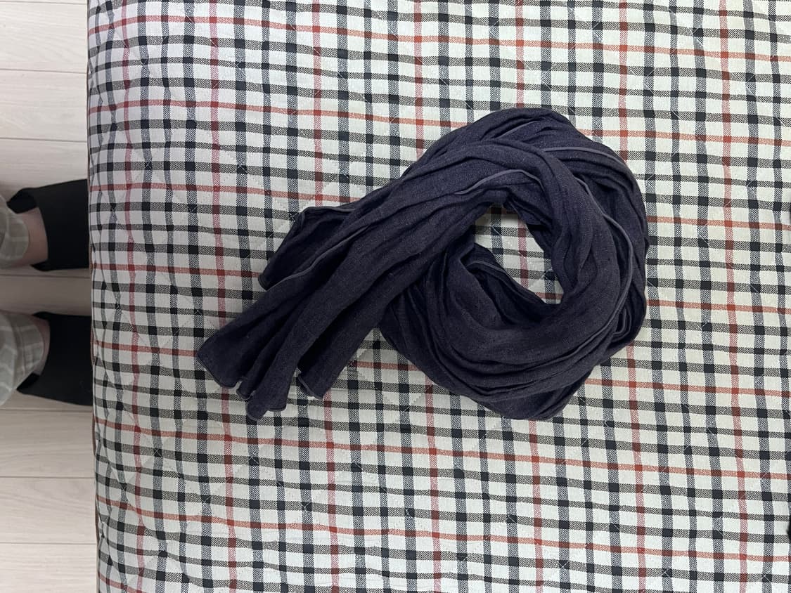 textured square long scarf - purple 상품이미지1