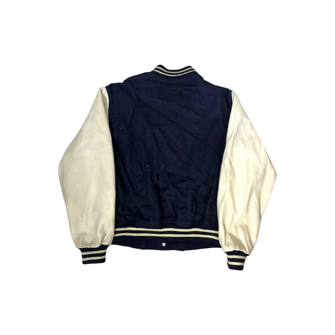 일본 빈티지 네이비 레더 울 모직 바시티 자켓 L 상품이미지6