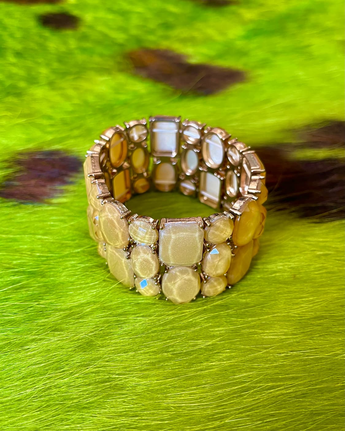 Indian Yellow Jewel Trim Vtg bracelet 상품이미지5