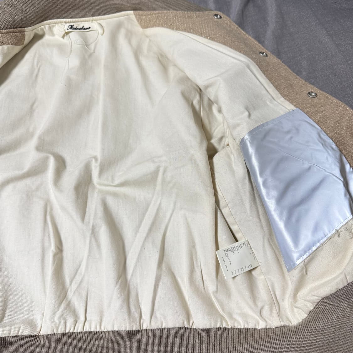 [S,100]미도리카와 컷 오프 울 바시티 자켓 상품이미지10