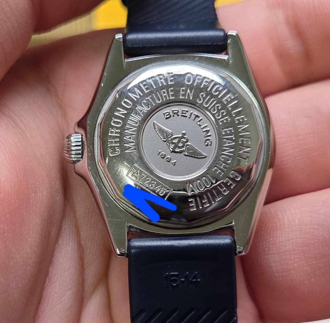 레어] 브라이틀링 칼리스티노 핑크자개 크로노미터 쿼츠 스틸 여성용 풀셋 상품이미지8