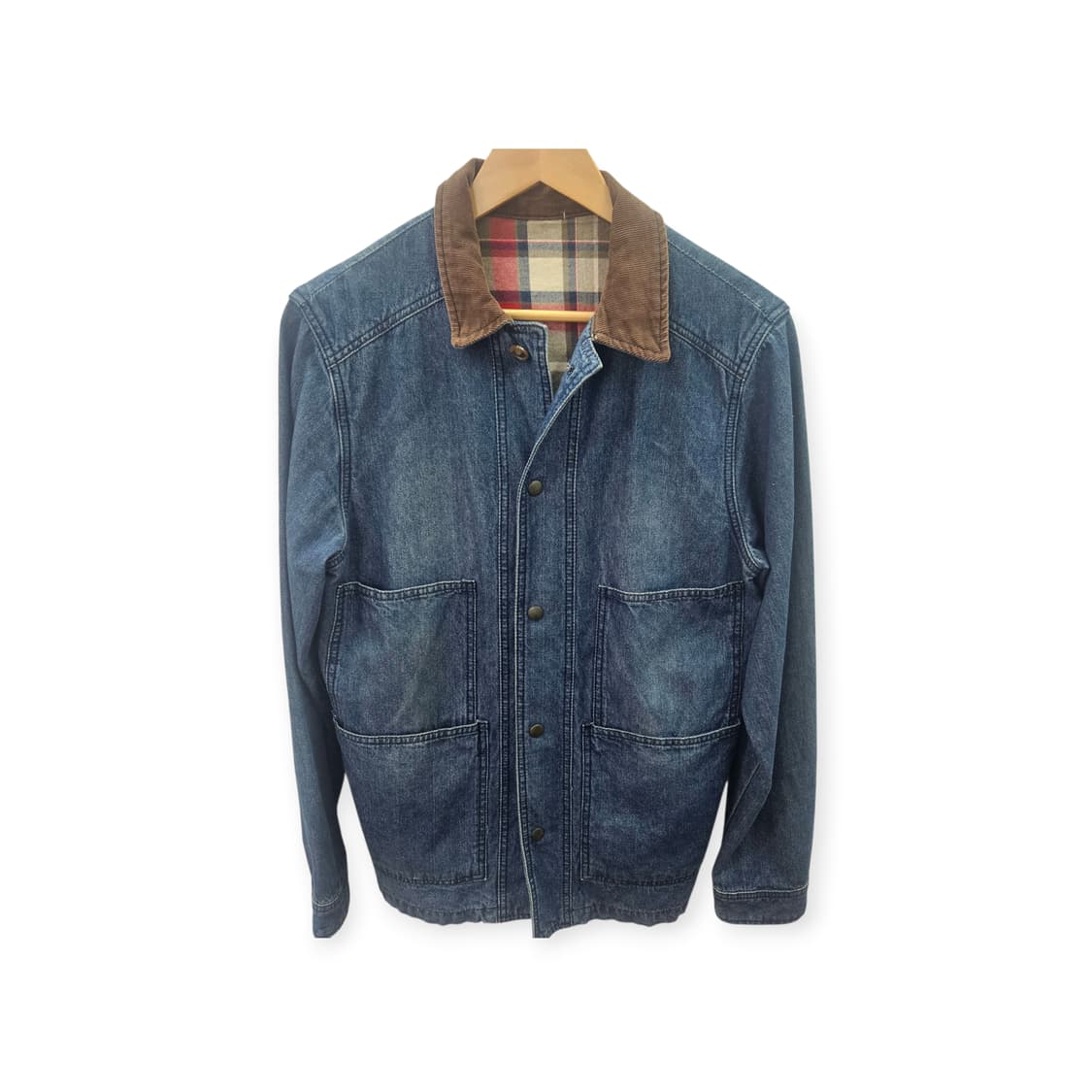 데님 자켓 코듀로이 카라 체크 안감 상품이미지2