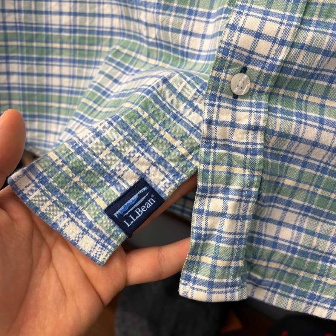 90s L.L.Bean 엘엘빈 클래식 체크 포켓 셔츠 N494 상품이미지5
