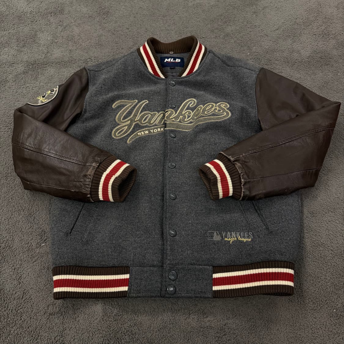 [정품/95] MLB 뉴욕양키즈 레더울바시티 자켓 상품이미지2