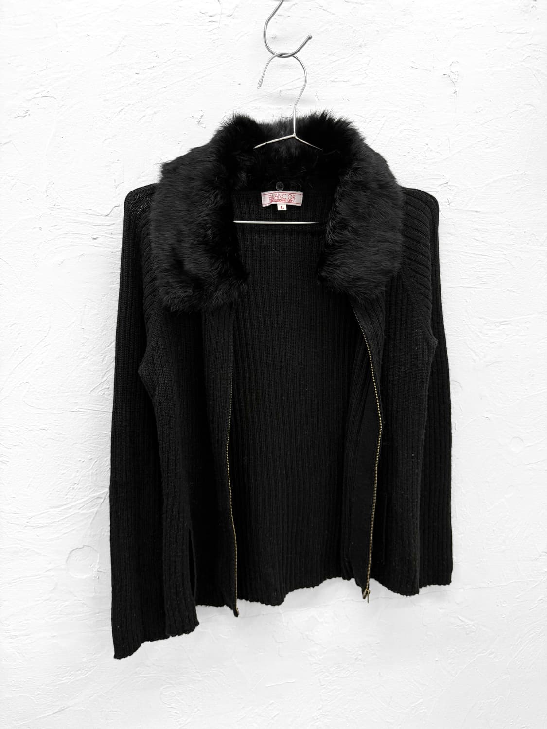 blanc or 퍼 카라 니트집업 상품이미지3