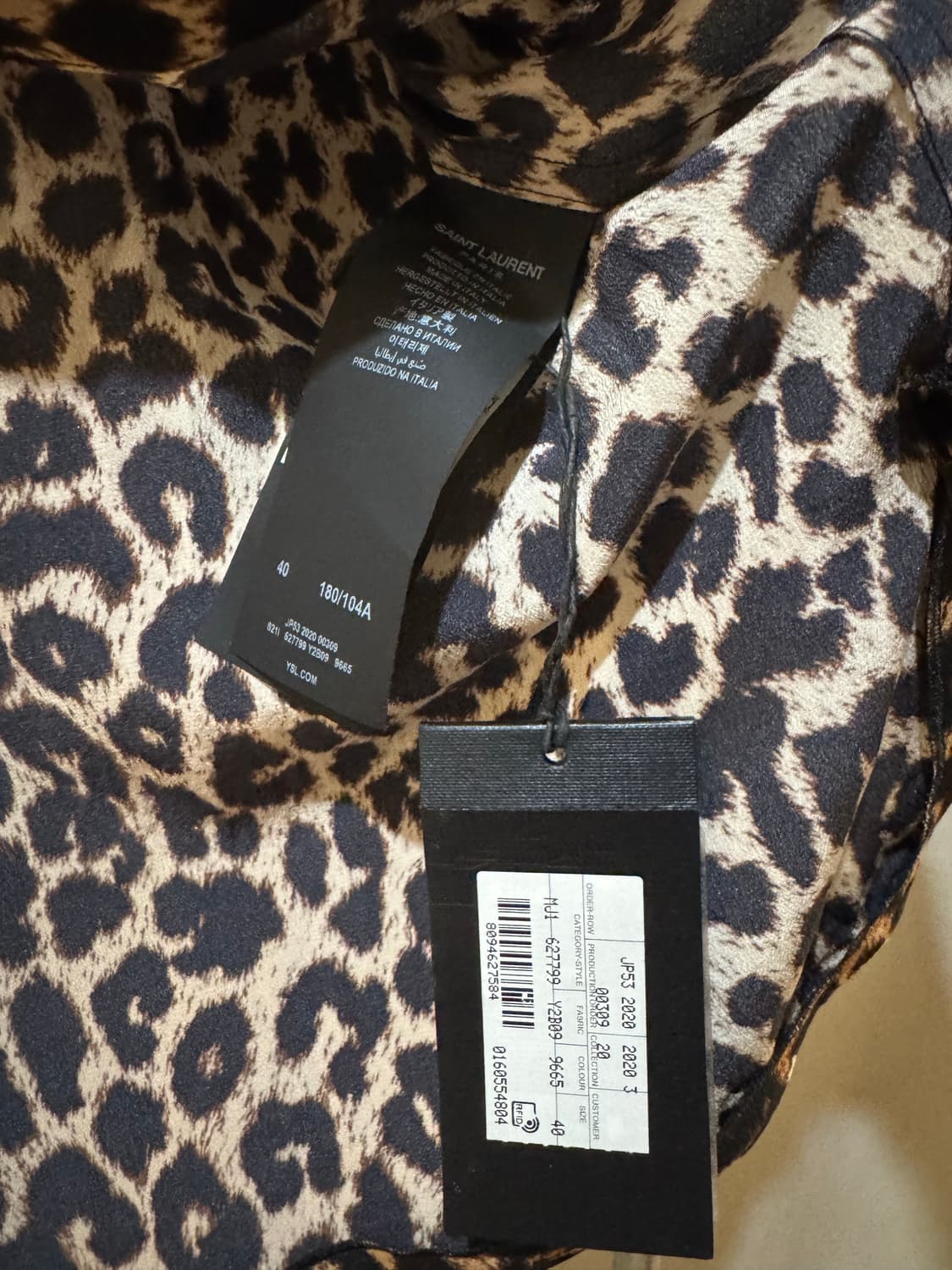 생로랑 레오파드 타카 패턴 실크  셔츠 상품이미지2
