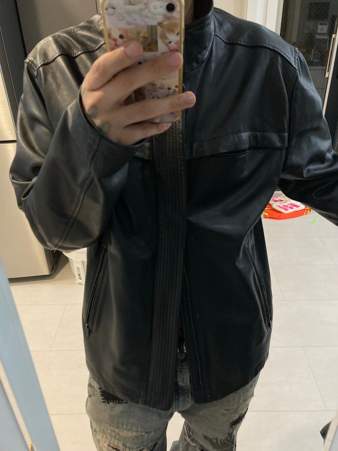 아르마니 꼴레지오니 가죽 자켓 상품이미지3