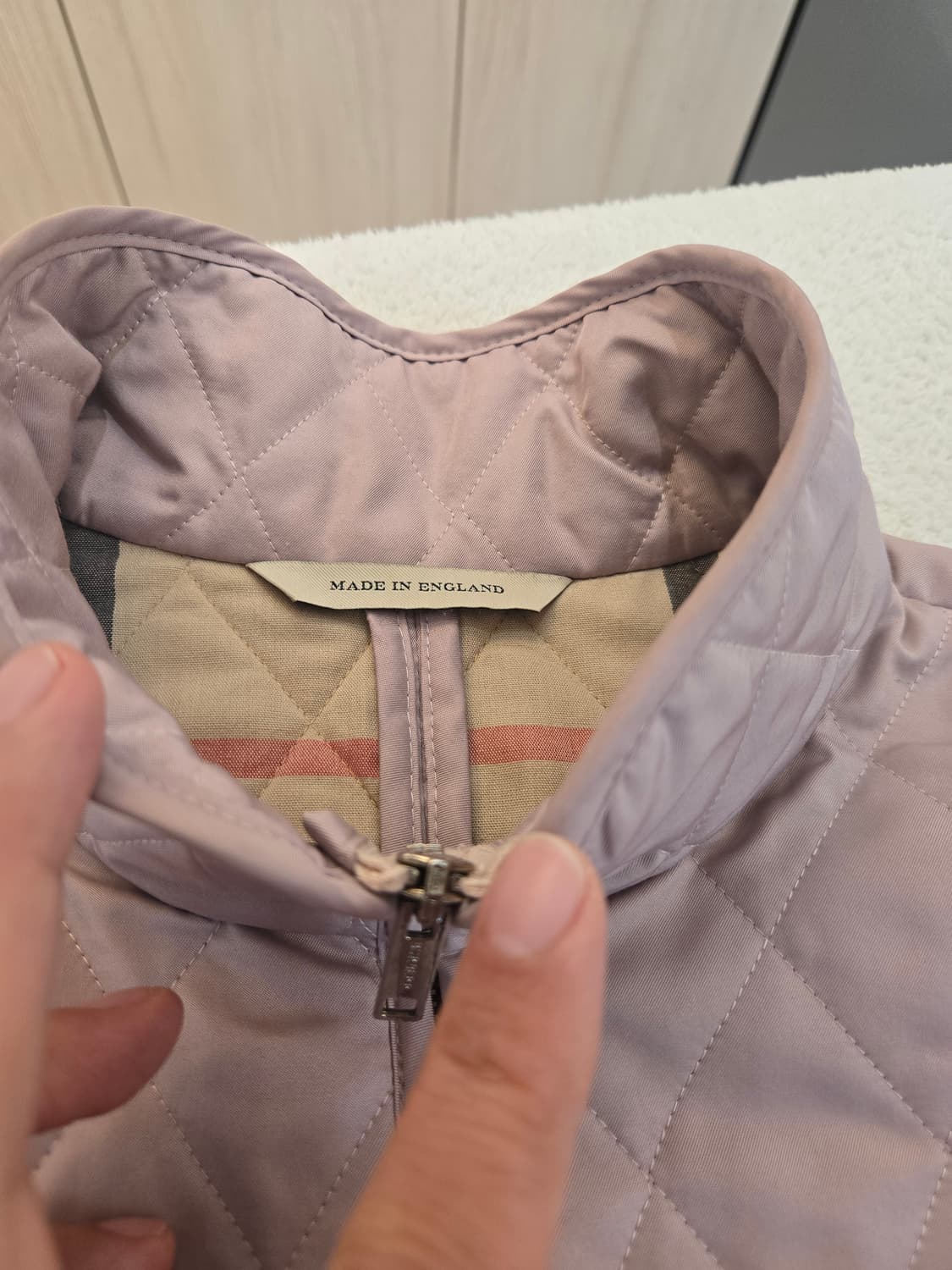 버버리 여성 핑크 퀼팅 자켓 L 상품이미지4